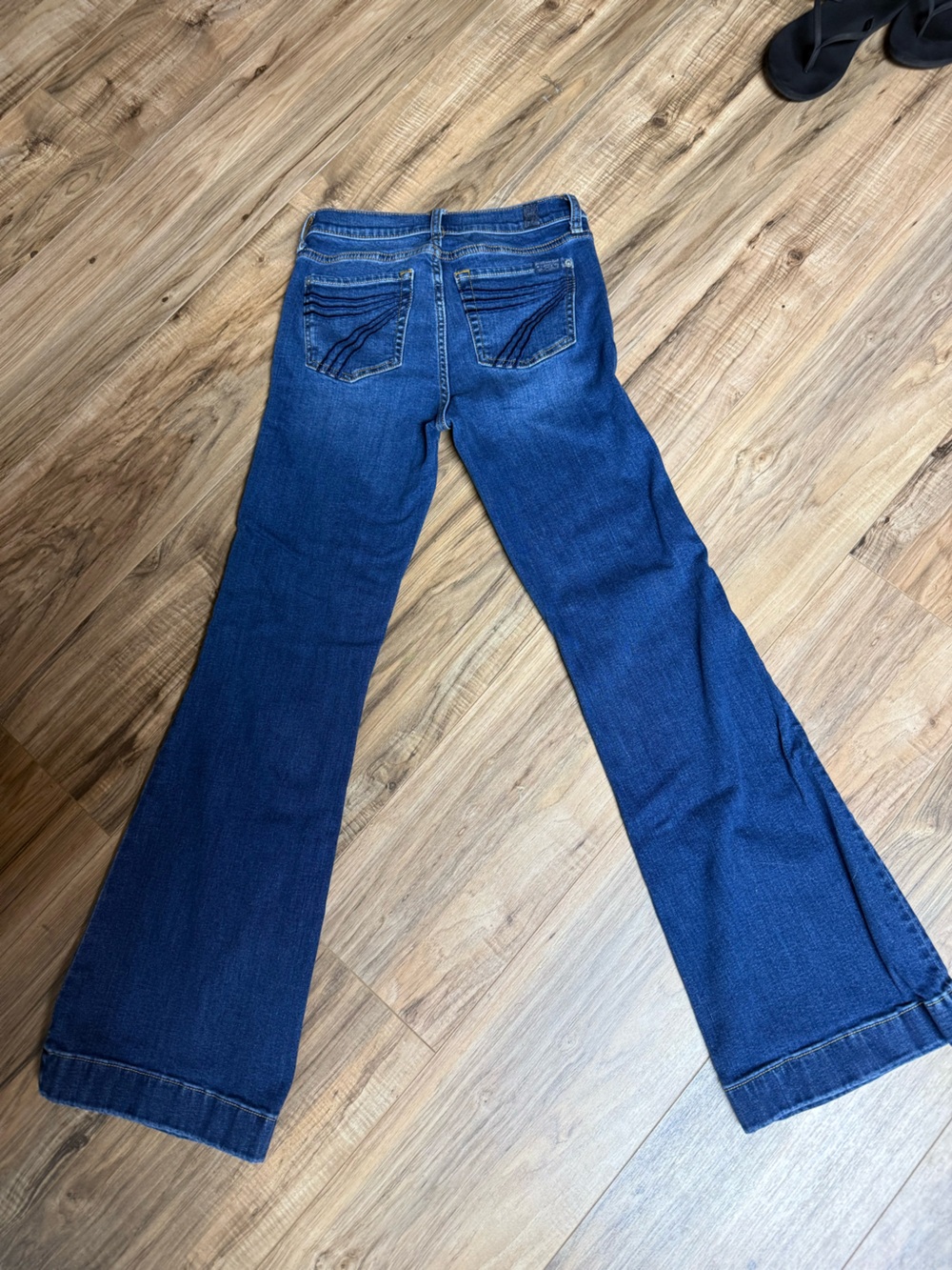 7 For All Mankind Women's Dark Blue Boot Cut Jeans